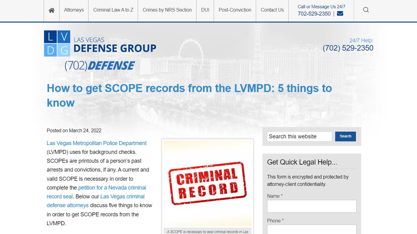 Getting SCOPE records from the LVMPD: 5 things to know - Shouse Law Group